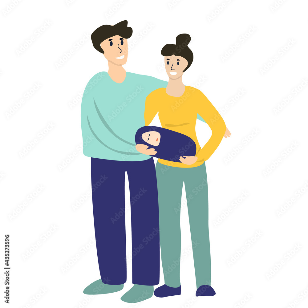 Family concept flat illustraion. Vector people for posters, web, banners, etc Family concept flat illustraion. Vector people for posters, web, banners, etc