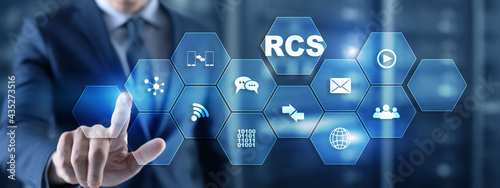Rich Communication Services. Communication Protocol. RCS. Technology concept