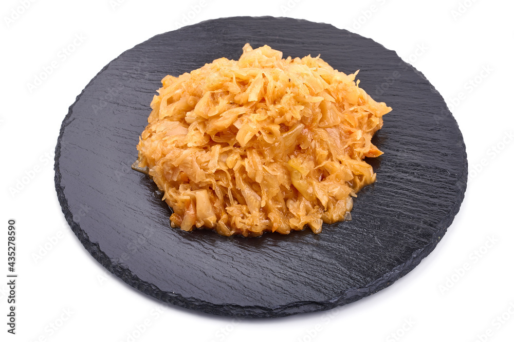 Pickled sauerkraut, isolated on white background. High resolution image. Pickled sauerkraut, isolated on white background. High resolution image.