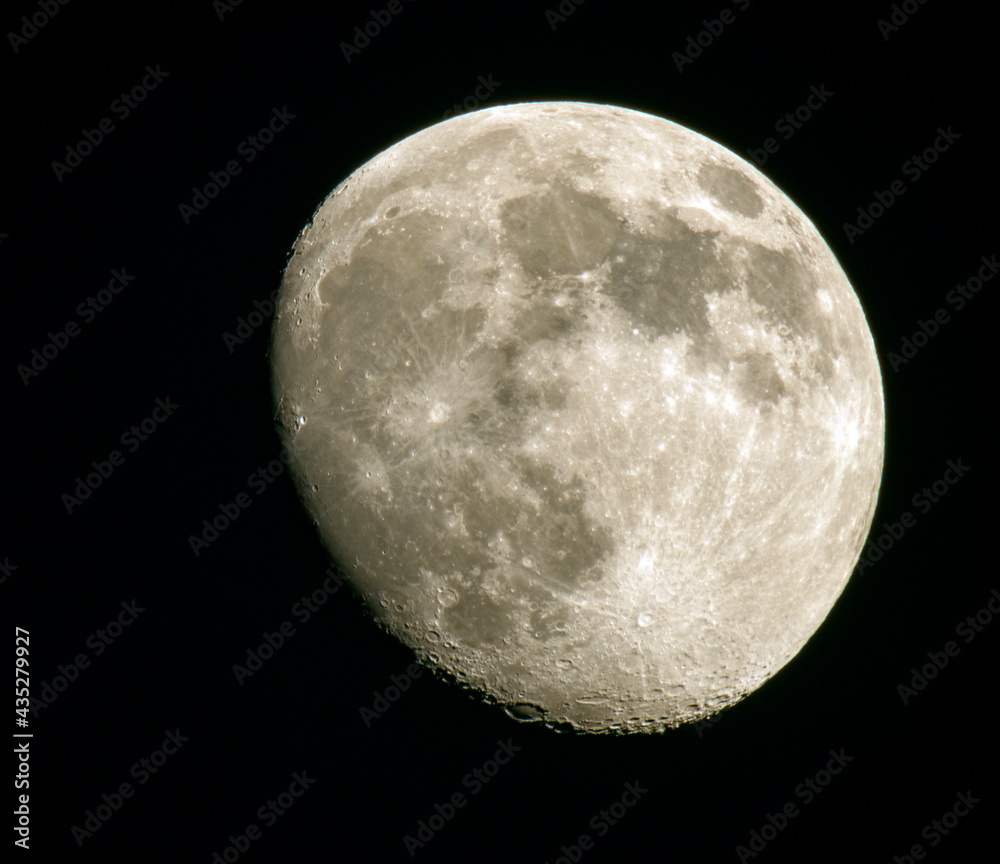 Half moon with black sky background at night Half moon with black sky background at night