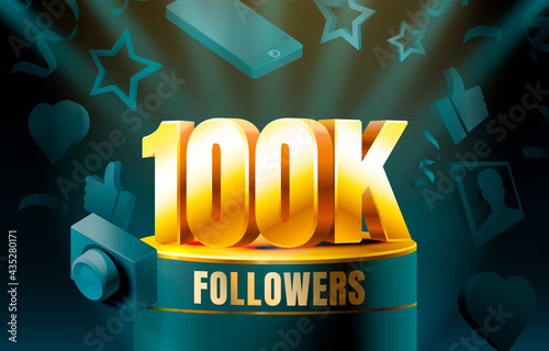 Thank you followers peoples, 10k online social group, happy banner celebrate, Vector