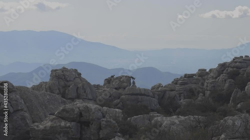Torcal de Antequera Natural park in Andalusia Spain. Karst landscape in Spain. 