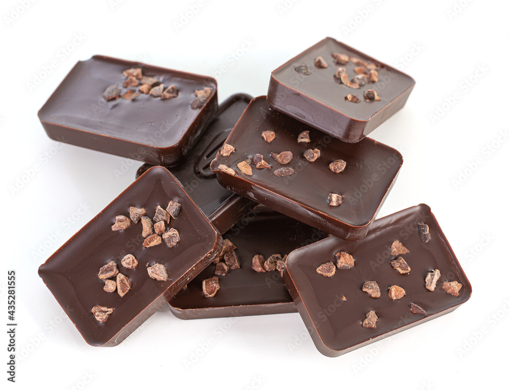 dark chocolate squares with crushed almonds dark chocolate squares with crushed almonds