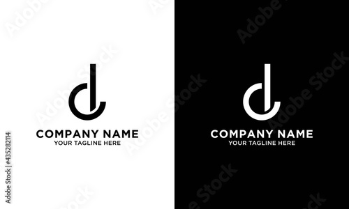 D letter initial logo design vector template. black vector logo design