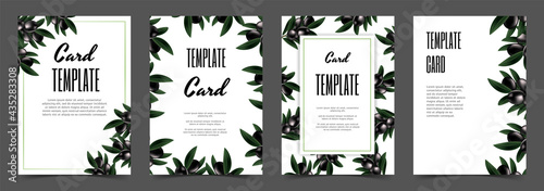 olive green Luxury Wedding Invitation, modern card Design leaf greenery branches decorative Vector elegant template.
