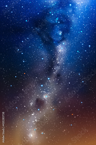 Night starry sky. Milky Way, stars and nebula. Space vector background photo