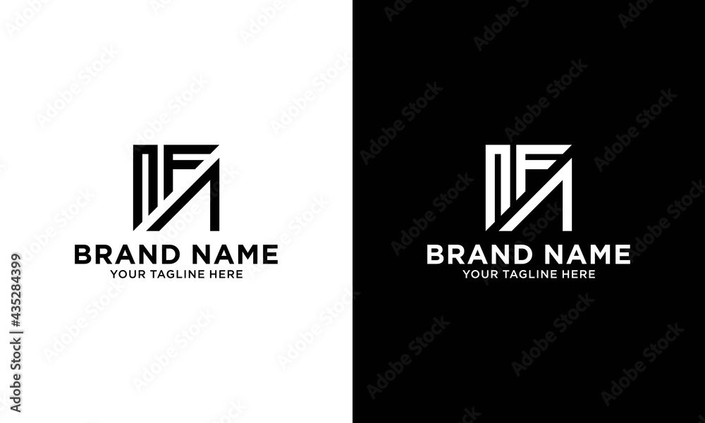 Obraz premium initial nf triangle logo design template vector
