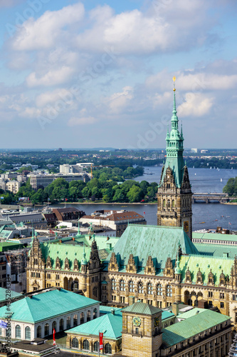 Panoramic cityscape of Hamburg