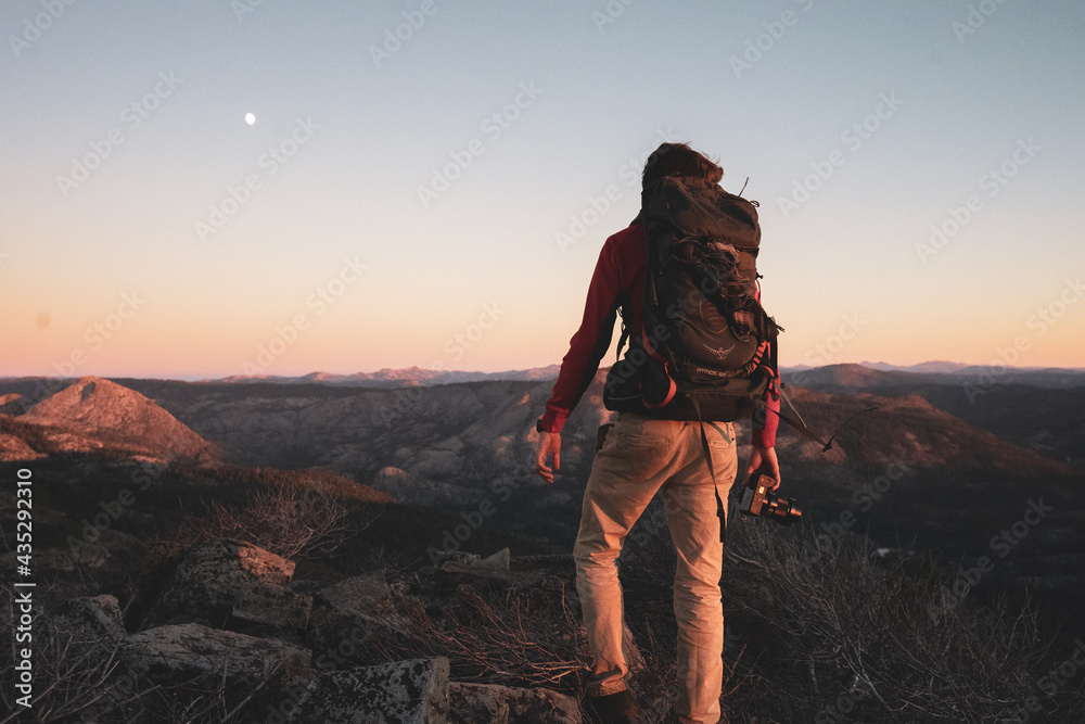 Fototapeta premium hiker on the top of mountain
