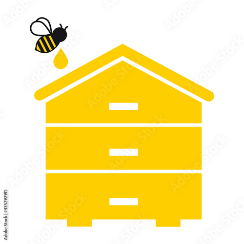 Vector image of an bee farm beehive isolated on white background
