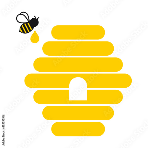  Vector image of an bee hive isolated on white background