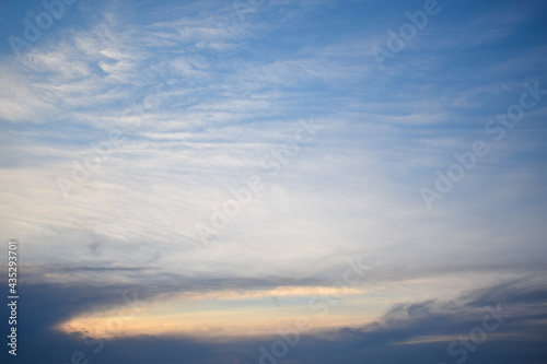Evening sky, decorated with dense clouds