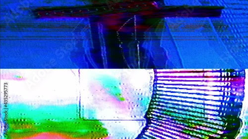 Analog Video Art Multicolored Abstract Shapes Signal Distortion