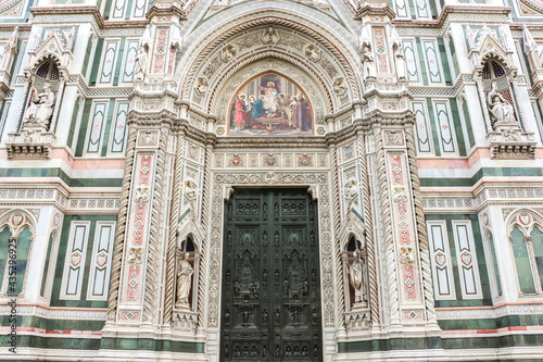 Florence, Italy. Beautiful architecture of Florence Cathedral (Cattedrale di Santa Maria del Fiore). © Denis