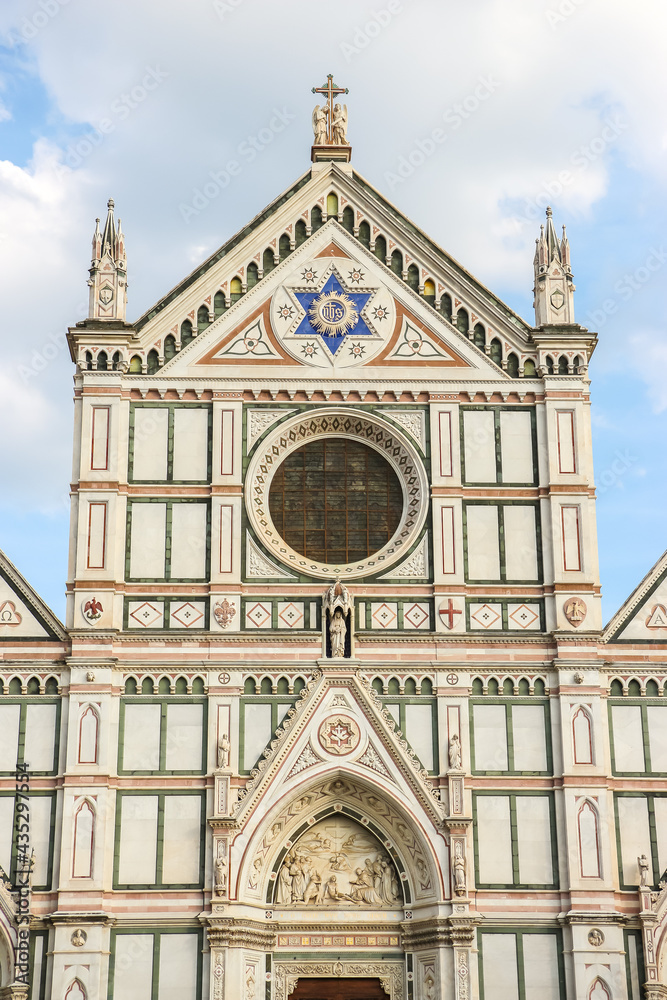 Florence, Italy. Beautiful architecture of Basilica di Santa Croce di Firenze.