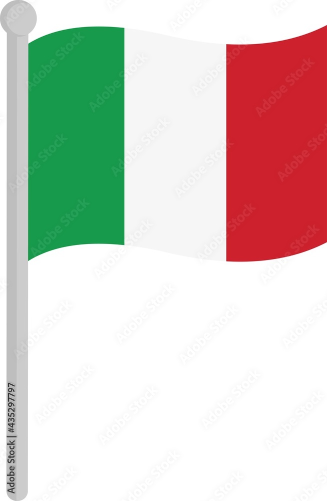 Vector illustration of the flag of Italy on a pole Vector illustration of the flag of Italy on a pole