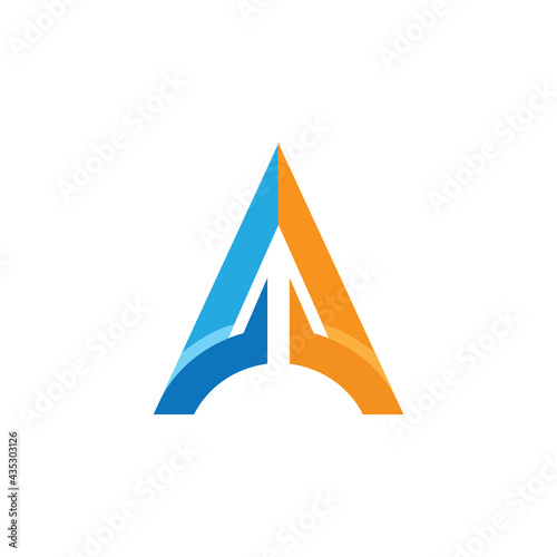letter A symbol vector logo