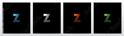 Shining Rays On Letter Logo Design Z