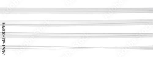 Realistic twisted and wrinkled white tape. Vector ribbon mockup.