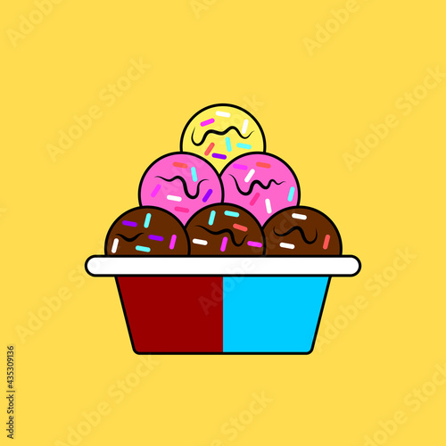 Ice cream in a plastic cup covered in sparks