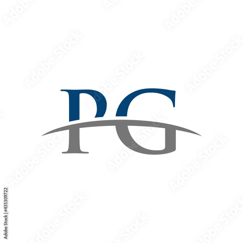 PG initial swoosh horizon, letter logo designs vector