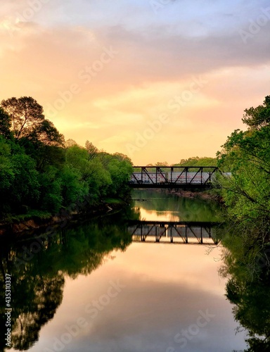 sunset over the river