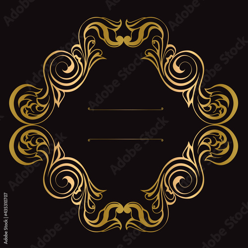 Vector damask vintage baroque scrol ornament swirl