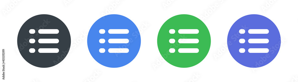 Hamburger menu symbol. List icon vector illustration Hamburger menu symbol. List icon vector illustration