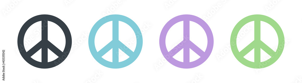 Peace symbol icon set. Vector illustration Peace symbol icon set. Vector illustration