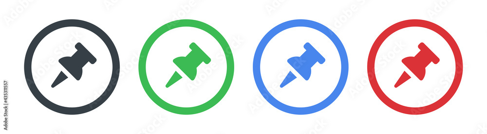 Plastic pushpin, board tack icon. Vector illustration Plastic pushpin, board tack icon. Vector illustration