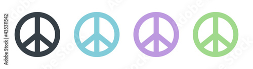 Peace symbol icon set. Vector illustration