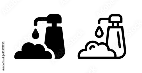 Soap, shampoo dispenser icon vector isolated on white background.