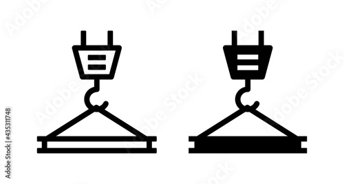 Loading steel beam icon. Vector illustration