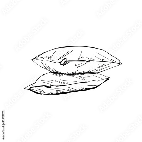 Hand drawn sketch Pillow Outline - Illustration.