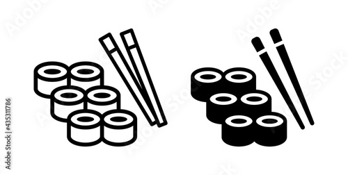 Maki sushi roll food icon. Vector illustration