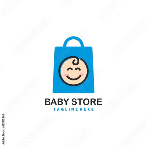 Baby accessories store flat style design symbol logo illustration vector graphics