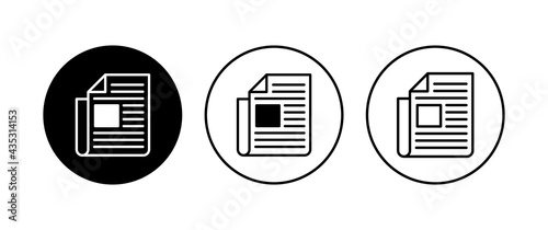 Newspaper icon set. news paper vector sign