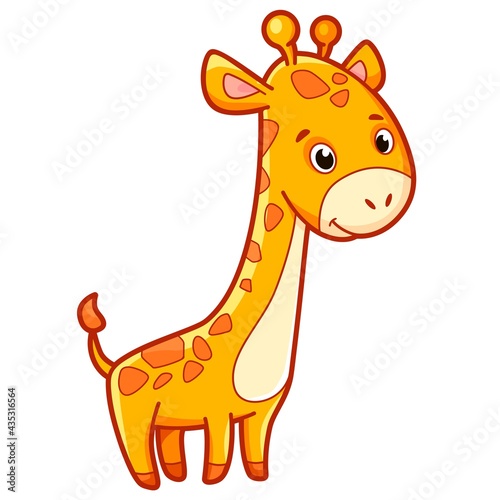 Cute giraffe cartoon. Giraffe clipart vector illustration