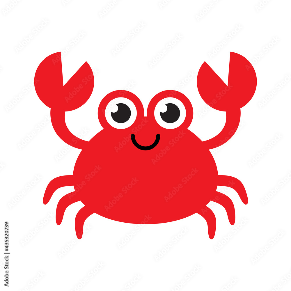 Cartoon Crab Flat Design Illustration Cartoon Crab Flat Design Illustration