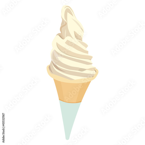 Soft serve ice cream illustration (white background, vector, cut out)