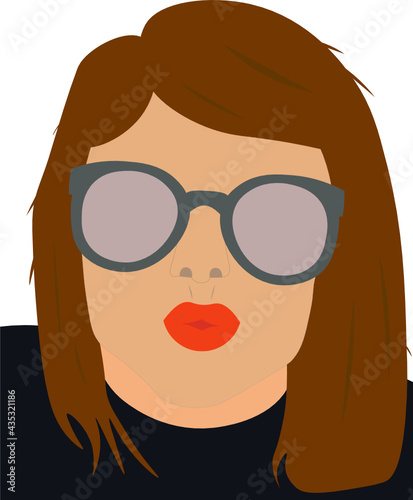 Mujer con gafas de sol haciendo un gesto con los labios fruncidos. Tirar un beso. fondo transparente