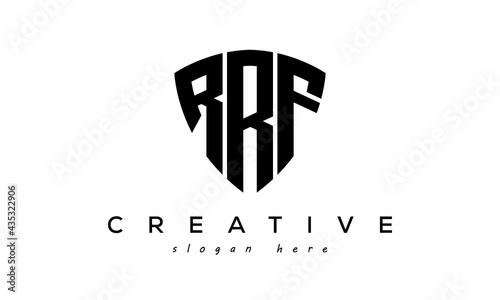 RRF letters creative logo with shield	 photo