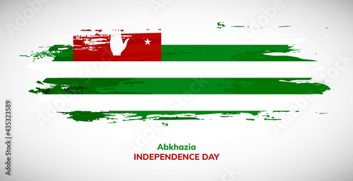 Happy independence day of Abkhazia. Brush flag of Abkhazia vector illustration. Abstract watercolor national flag background