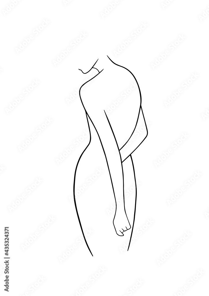 Abstract illustration. Poster. Drawing of a woman in one line. Abstract illustration. Poster. Drawing of a woman in one line.
