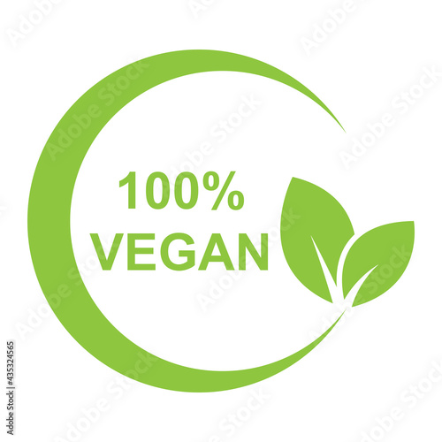 100% vegan icon vector