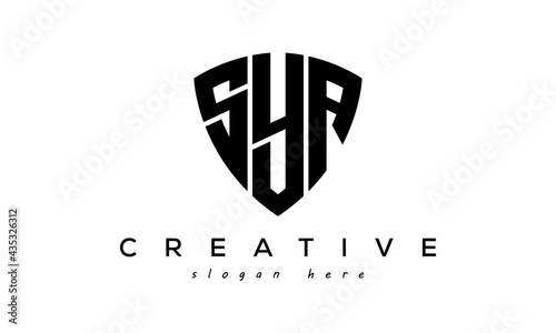 SYA letters creative logo with shield	 photo