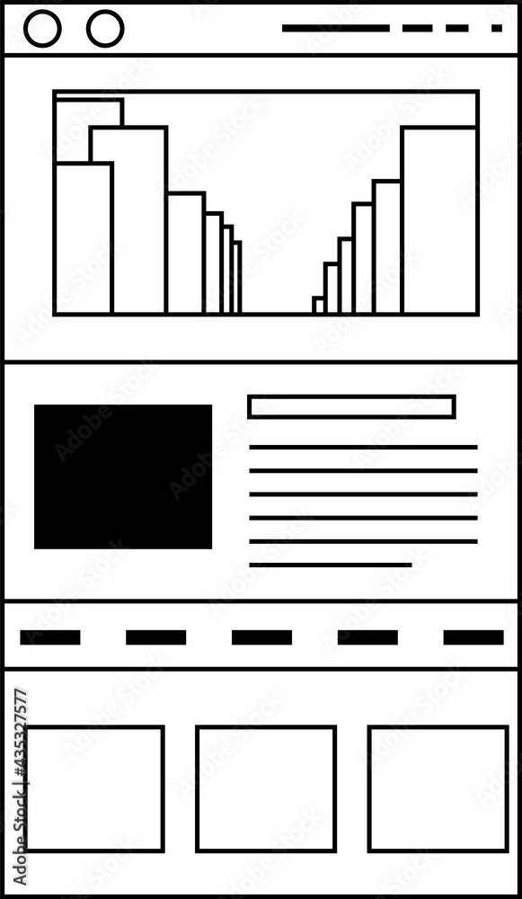 Monochrome Website screen for smartphone Monochrome Website screen for smartphone