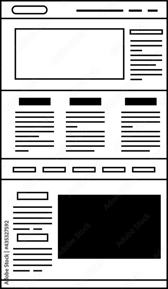Monochrome Website screen for smartphone Monochrome Website screen for smartphone