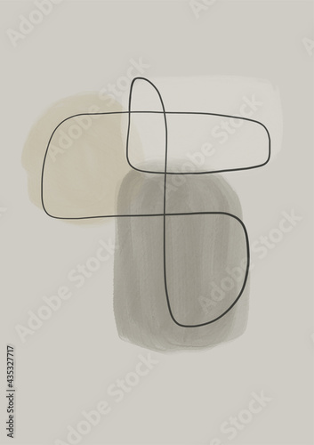 Abstract illustration. POster. Simple lines on a color background.