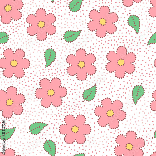 Pastel colored pink doted s...